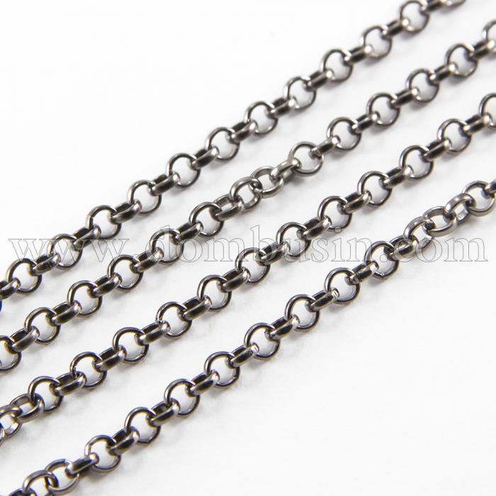 Цепь Якорное Плетение, Железо, Цвет: Оружейная Сталь, Звено: 3х3мм, Толщина 1мм, (УТ100017720)