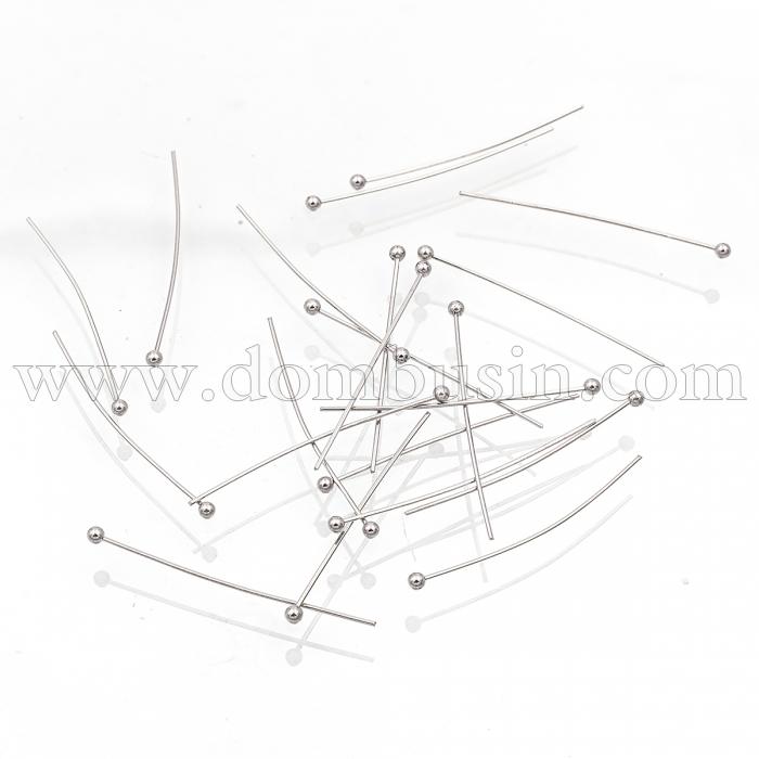 Піни з Шариком, Нержавіюча Сталь, Колір: Сталь, Розмір: 27-29х0.5мм, Шарик: 1.6мм, (УТ100017723)