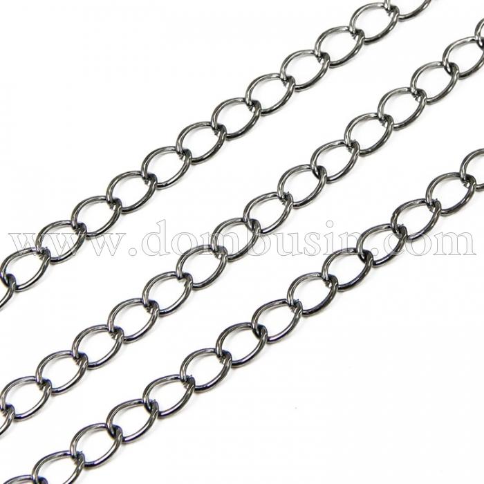 Цепь Витое Плетение, Железо, Цвет: Оружейная Сталь, Звено: 8х6мм, Толщина 1мм, (УТ100017729)