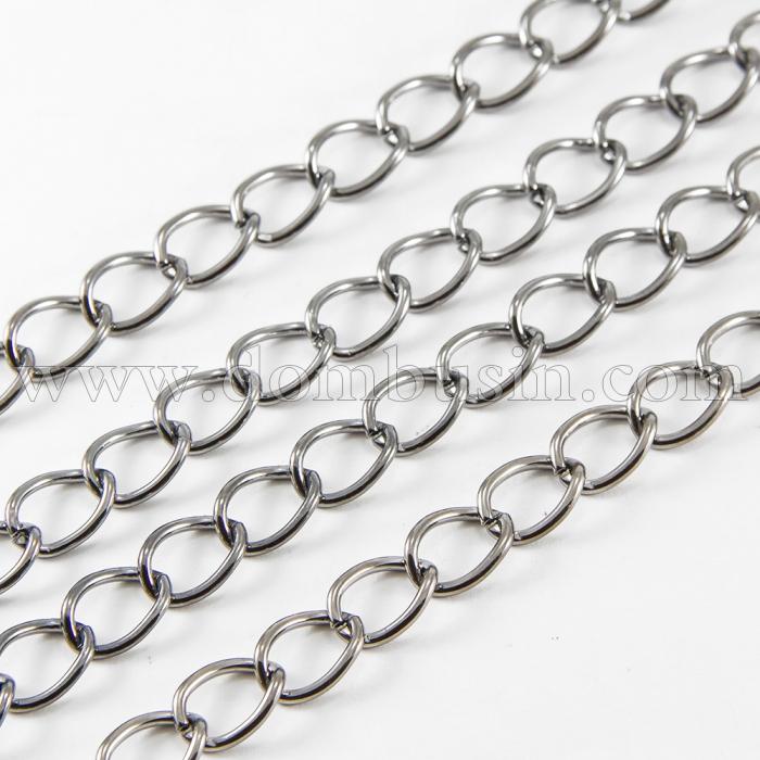 Ланцюг Залізо Твіст, Колір: Збройна Сталь, Ланка: 11x8мм, Товщина 1.4мм, (УТ100017730)