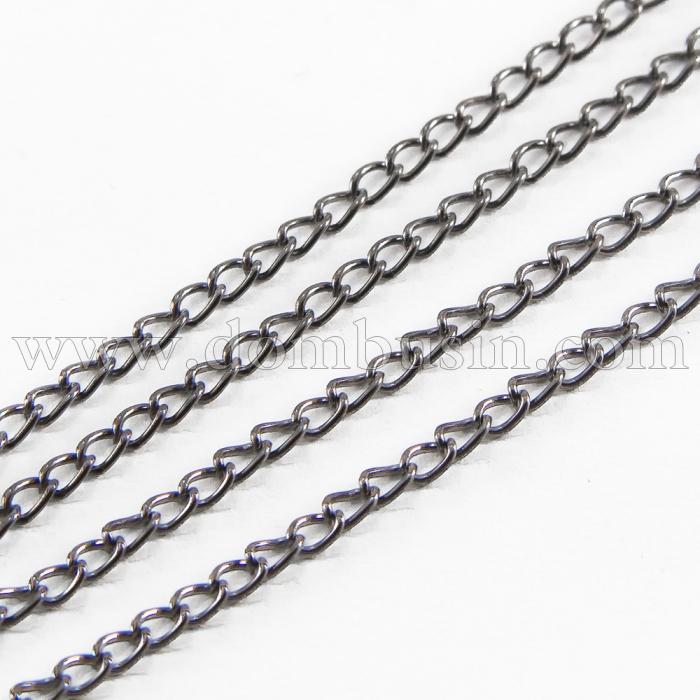 Цепь Витое Плетение, Железо, Цвет: Оружейная Сталь, Звено: 3х2мм, Толщина 0.6мм, (УТ100017733)