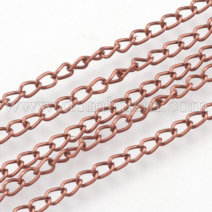 Цепь Витое Плетение, Железо, Цвет: Медь, Звено: 3х2мм, Толщина 0.6мм, (УТ100017736)