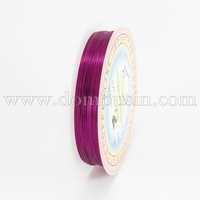 Медная Проволока, Цвет: Пурпурный, Толщина: 0.2мм, 35м/катушка, (УТ100018033)