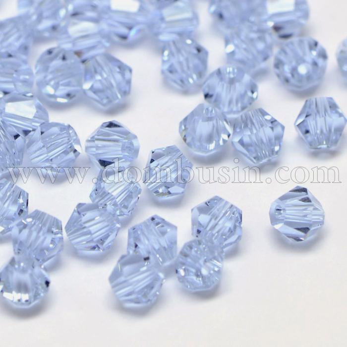 Бусины Австрийский Хрусталь, Огранка 5301, Имитация, Стекло, Биконус, Цвет: Небесно-голубой, Размер: 3.5х4мм, Отв-тие: 1мм, (УТ100018157)