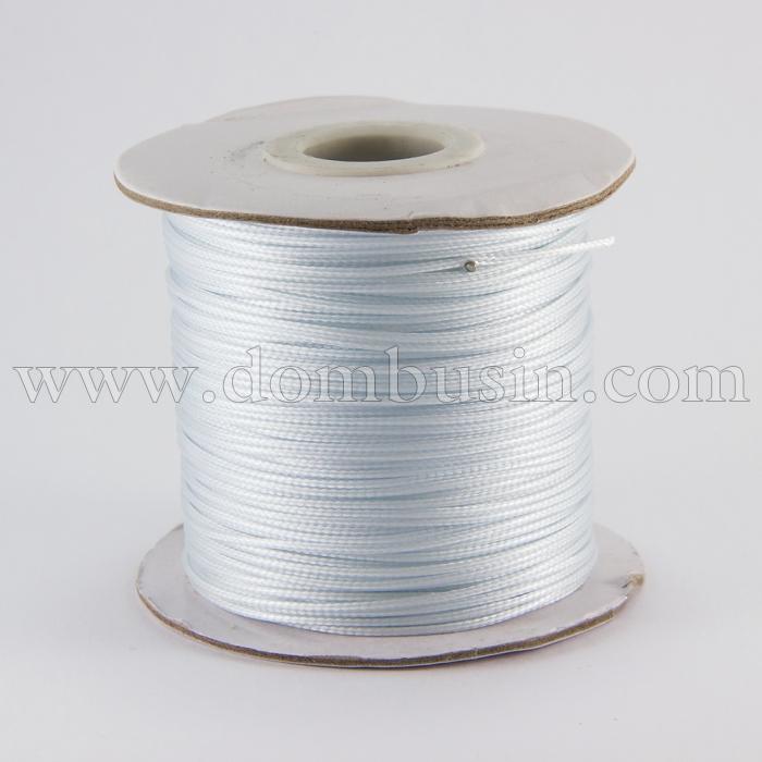 Шнур Корея Вощеный Полиэстер для плетения, Макраме и бижутерии, Белый, 1мм, (УТ100018464)