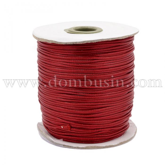 Шнур Корея Вощеный Полиэстер для плетения, Макраме и бижутерии, Кирпичный, 1мм, (УТ100018477)