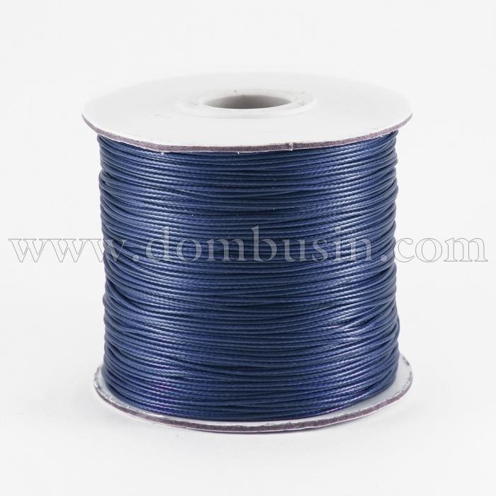 Шнур Корея Вощеный Полиэстер для плетения, Макраме и бижутерии, Берлинская Лазурь, 1мм, (УТ100018479)