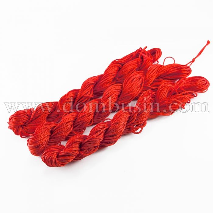 Шнур Нейлоновий, Колір: Червоний, Товщина 1 мм, близько 24м / зв'язка, (УТ100018517)