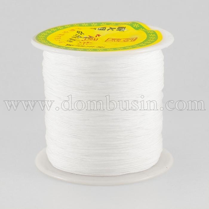 Шнур Нейлоновий, Колір: Білий, Розмір: Діаметр 0.8мм, (УТ100018529)