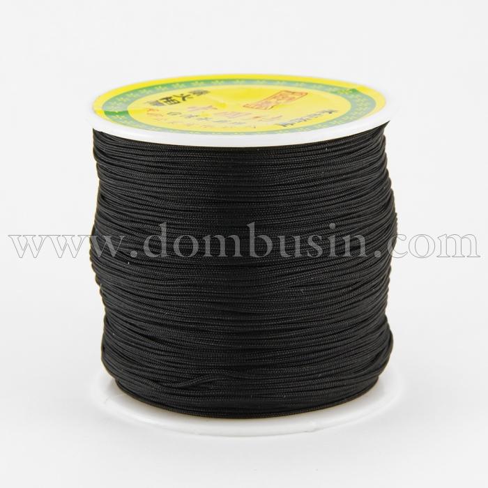 Шнур Нейлоновый, Цвет: Черный, Размер: Диаметр 0.8мм, (УТ100018530)