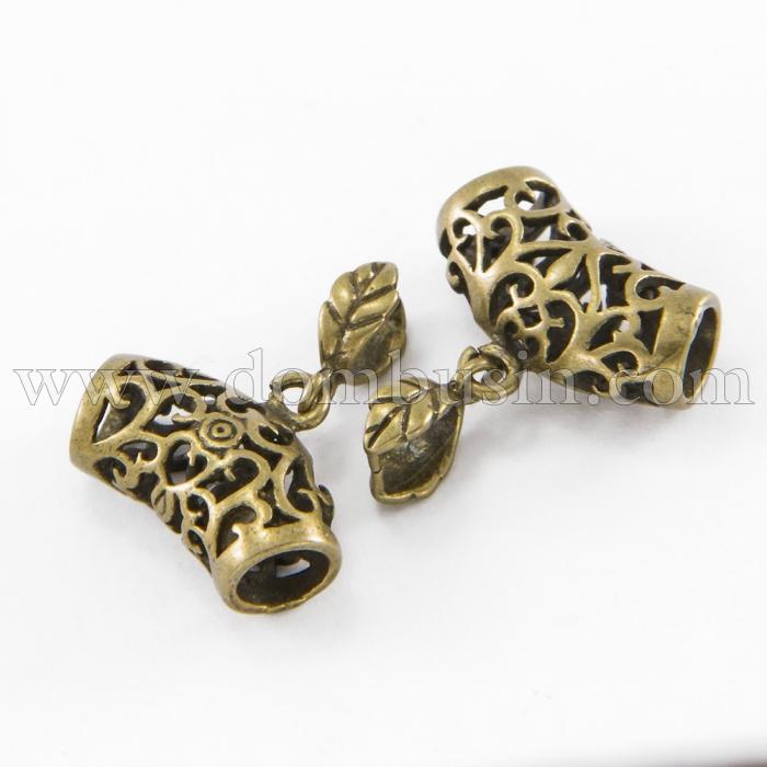 Тримач для кулонів, Латунь, з Бейлом, Колір: Бронза, 20х14.5мм, Отвір 5.5х4мм, Пін: 1мм (УТ100018985)