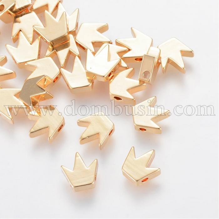 Бусины Латунь, Корона, Покрытие Золото 18К, Размер: 8х8х3мм, Отверстие 1.5мм, (УТ100019016)