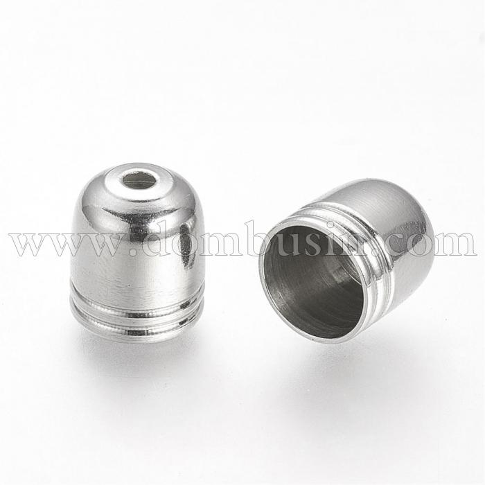 Концевики для Шнура, Нержавіюча Сталь, Розмір: 10х9мм, Внутрішній Діаметр 8мм, Отвір 1.5мм, (УТ100019751)