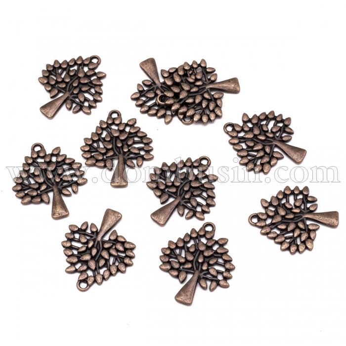 Кулон Дерево, Метал, Колір: Мідь, Розмір: 29х23.5х2мм, Отвір 2мм, (УТ100020743)