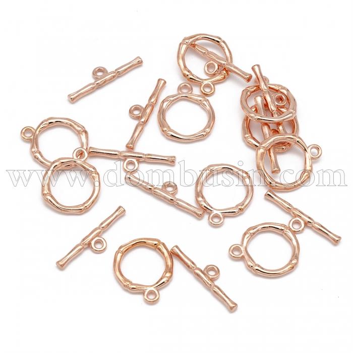 Застежка Тогл Металлическая, Цвет: Розовое Золото, Размер: 20х17х3мм, Палочка: 26х6х3мм, Отв-тие 2мм, (УТ100020762)