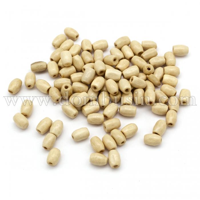 Бусины Деревянные, Окрашенные, Овальные, Цвет: Светло-желтый, Размер: 6x4~5мм, Отверстие 2мм, около 1000шт/50г, (УТ100020791)