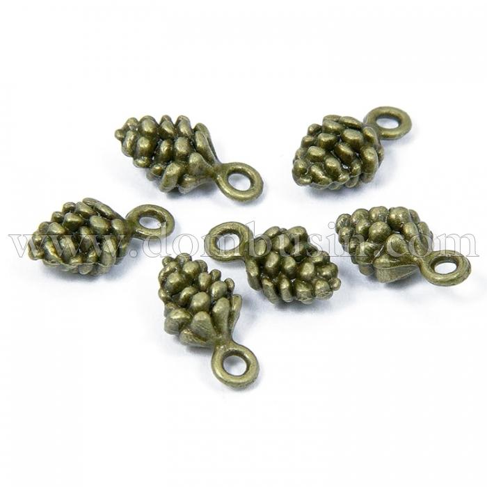 Кулон Соснова Шишка, Метал, Колір: Бронза, Розмір: 13x7x5.5мм, Отвір 2мм, (УТ100021038)