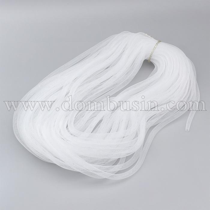 Шнур Сетка Бижутерная, Пластик, Цвет: Белый, Размер: 8мм, около 27м/связка, (УТ100021112)