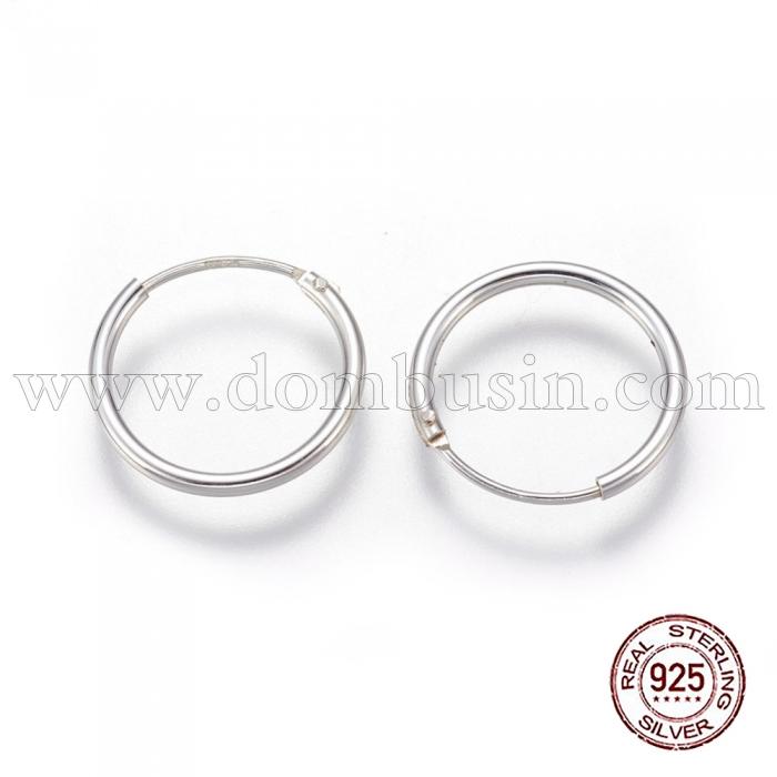 Серебро 925 Швензы-Кольца, Основы для Сережек, 14х1.2мм, Пин 0.7мм, (УТ100021625)