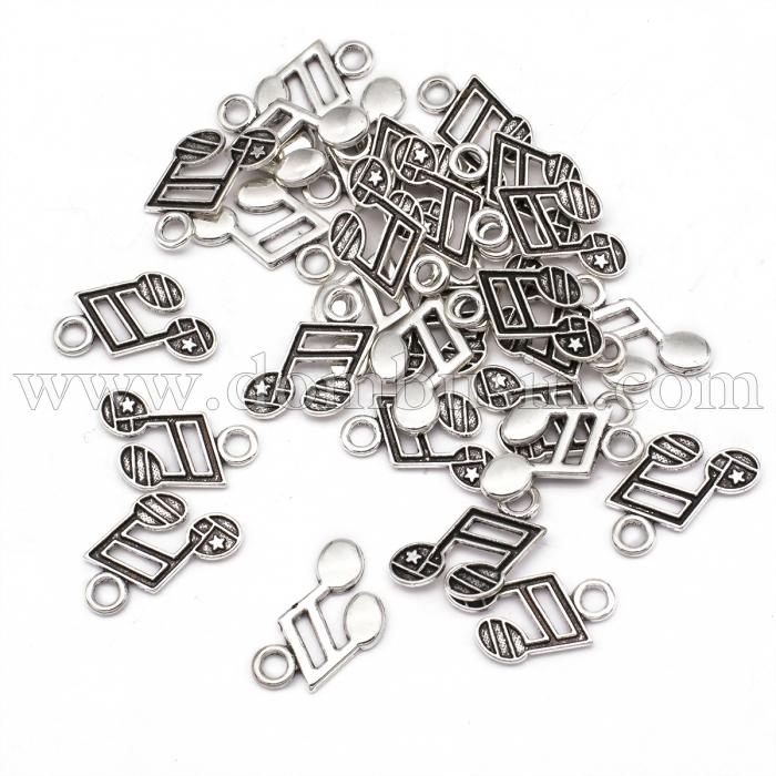 Кулон Музична Нота, Метал, Колір: Античне Срібло, Розмір: 19x13x1.5мм, Отвір 3мм, (УТ100020741)