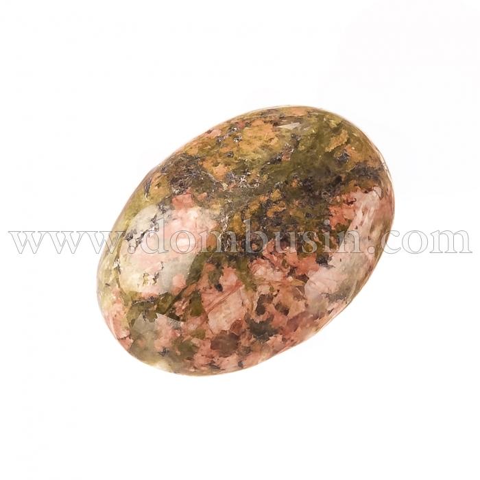 Кабошоны Натуральный Унакит, Овальные, Размер: 25х18х5-7мм (УТ100022364)