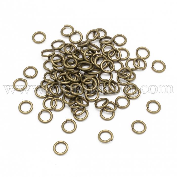 Колечка Одинарні, Латунь, Колір: Бронза, Розмір: 6х1мм, 25г / близько 275шт, (УТ100022584)