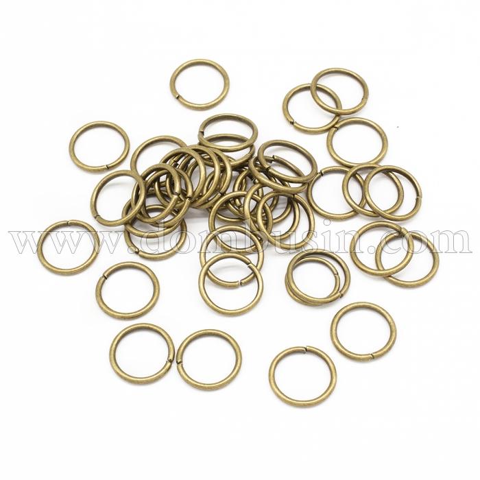 Колечки Одинарные, Закрытые, но Непаянные, Железные, Цвет: Бронза, Размер: 14х1.5мм, Внутренний Диаметр 11мм, около 90шт/50г, (УТ100022590)