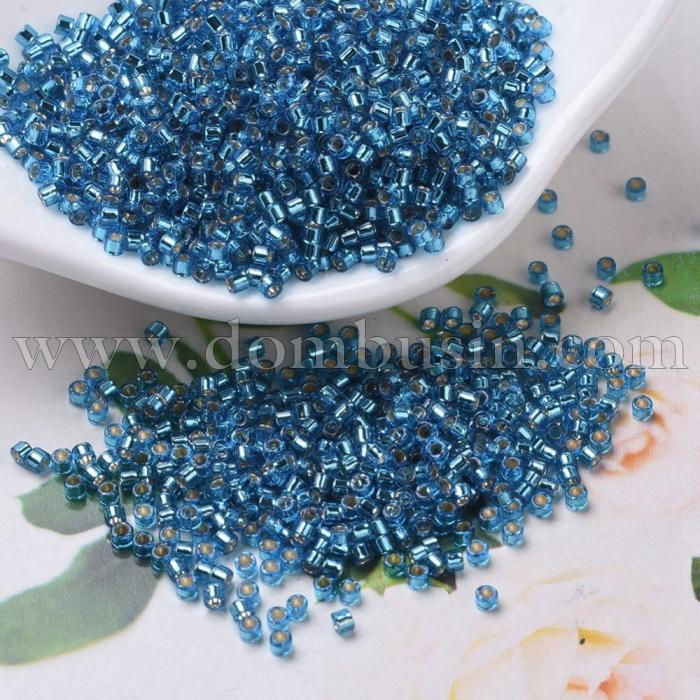 Бісер Японський MIYUKI Delica DB0149 11/0, Silver Lined Capri Blue, 200шт/1г, (УТ100022847)