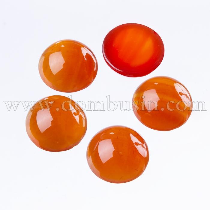 Кабошоны Натуральный Красный Агат/Сердолик, Полукруглые, Цвет: Красный, Размер: 8x3~4мм (УТ100023174)