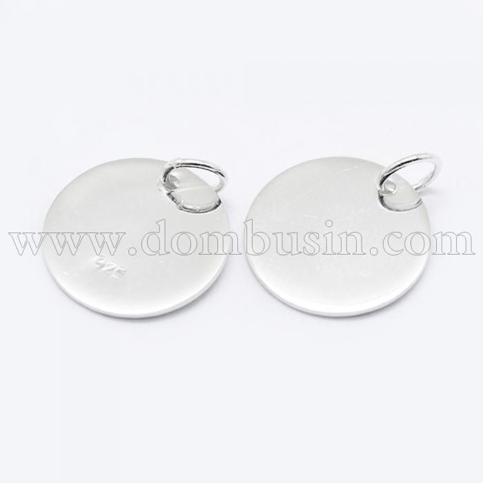 Срібло 925 Підвіска, Кругла, Плоска, Розмір: 10х0.6мм, Отвір: 3 мм, (УТ100024019)