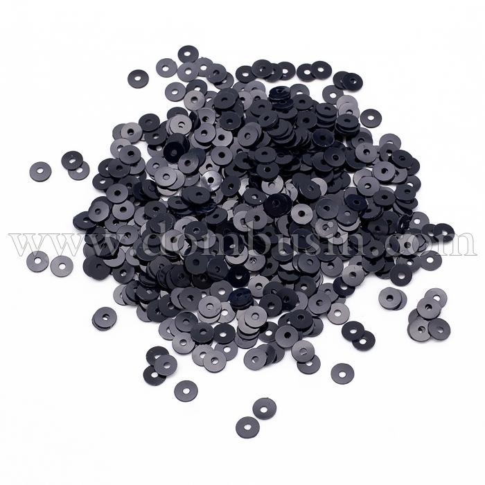 Паєтки, Круглі, Перламутрові, Колір: Графітовий, Розмір: 4 мм, (УТ100024332)