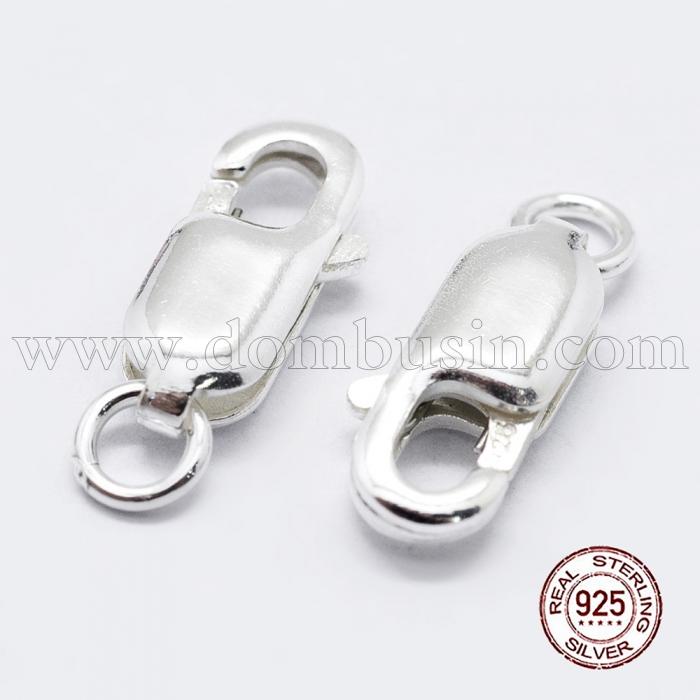 Срібло 925 Застібка Карабін-Лобстер, Колір: Срібло, Розмір: 17мм, Карабін: 14х7x3мм, Отвір 2.5мм, (УТ100025122)
