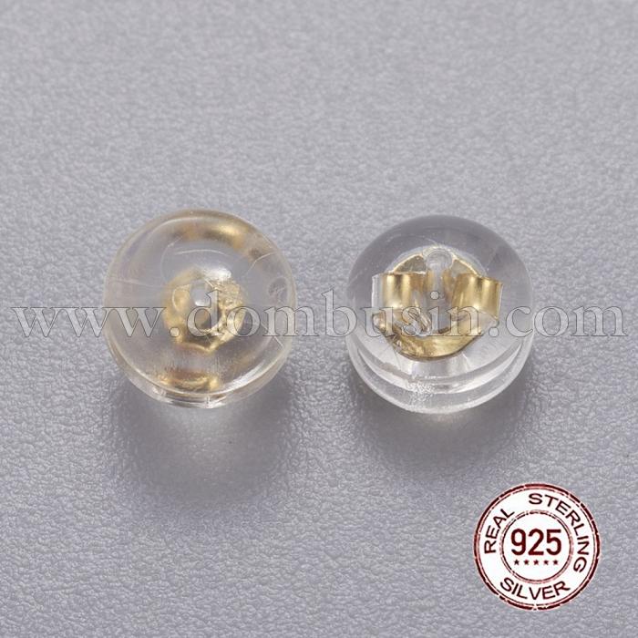 Срібло 925 Заглушки, Золото, 5х4мм, Отвір 0.6мм, (УТ100026073)