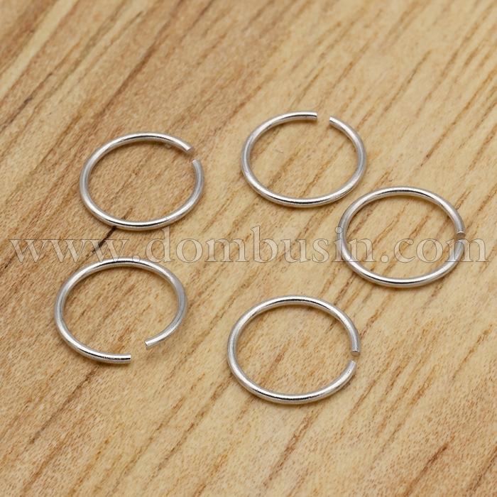 Серебро 925 Колечки Одинарные Открытые, Цвет: Платина, Размер: 6х0.5мм, Внутренний Диаметр 5мм, (УТ100026105)
