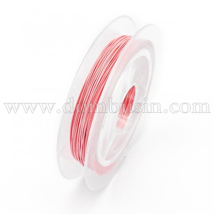 Тросик Ювелирный Сталь 0.38мм/10м, Розовый,  0.38мм, около 10м/катушка, (УТ100026505)