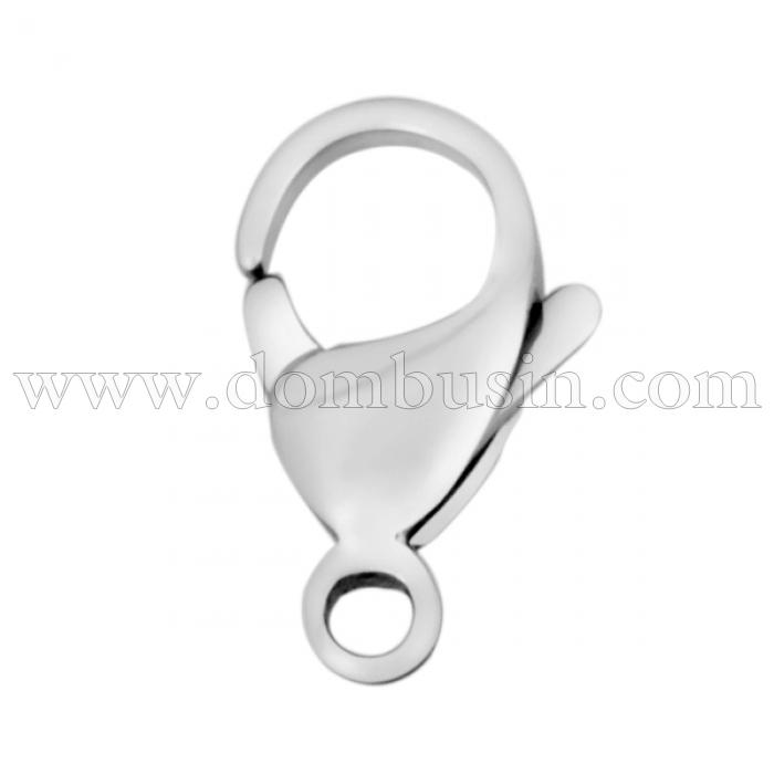 Застежка Карабин-Лобстер, Медицинская Сталь, Размер: 11х7х3.5мм, Отверстие 1мм, (УТ100026724)
