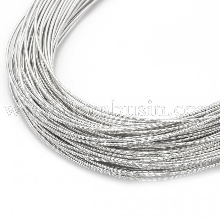 Канитель Жесткая, Серебро, 1мм, отрезки не менее 8см, около 120см/5г, (УТ100026729)