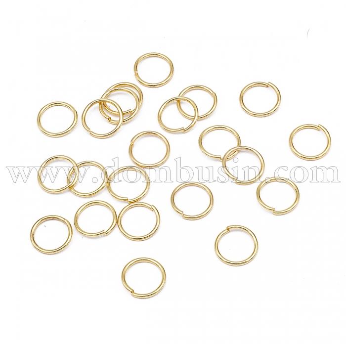 Колечки Одинарные Открытые, Нержавеющая Сталь, Покрытие Золото 24К, Размер: 8х0.8мм, Внутренний Диаметр 6.5мм, (УТ100027045)