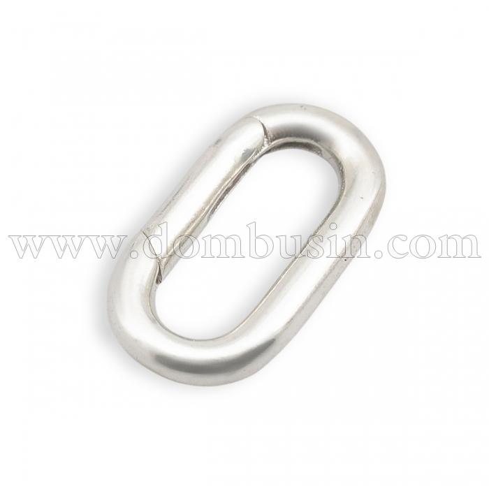 Серебро 925 Застежка Карабин Овальная, 17х9х2.5мм, (УТ100028018)