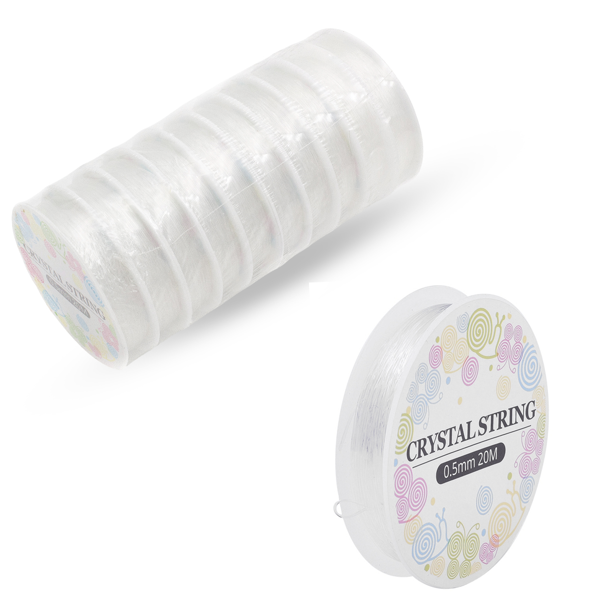 Силиконовая Нить Эластичная 0.5мм/20м, Резинка, Бесцветная, 10катушек/набор, (УТ100030890)