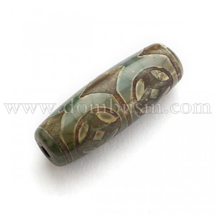 Бусины Натуральный Агат Дзи, Монета, Овал, 28.5-32х10-12.5мм, Отверстие 1.5-3мм, (УТ100031316)