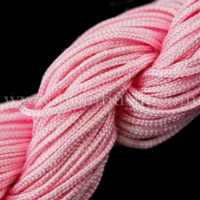 Шнур Нейлоновий, Колір: Рожевий, Розмір: Діаметр 1мм, близько 24м / зв'язка, (УТ000004543)