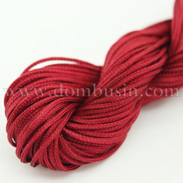 Шнур Нейлоновий, Колір: Бордовий, Товщина 1 мм, близько 24м / зв'язка, (УТ000004562)