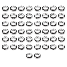 Бусины-Разделители Бижутерный Сплав Тибетский стиль Форма Пончик, Античное Серебро, 8х2.5мм, Отверстие 4мм, (УТ100031448)