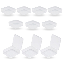 Контейнер для Мелочей, Бусин, Страз и Фурнитуры, Пластик, Бесцветный, 7х7х2.5см, 10шт/упаковка,(УТ100031458)