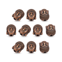 Намистини Цинковий Сплав Тибетський Стиль Голова Будди, Мідь, 10х9х8мм, Отвір 2мм, 10шт/упаковка, (УТ100031462)