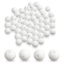 Бусины Акриловые Круглые Непрозрачные, Белый, 12х11мм, Отверстие 1.8мм, около 55шт/50г, (УТ100031508)