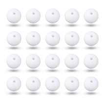 Намистини Акрилові Круглі Непрозорі, Білий, 16х15мм, Отвір 2.8мм, (УТ100031509)