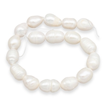 Жемчуг Натуральный Пресноводный Бусины Рис, Перламутровый, 6.5-7.5х6.5-15мм, Отверстие 0.8мм, около 19шт/17см/нить, (УТ100031510)