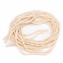 Намистини Скляні Гальваніка, Перламутрове Покриття, Гранені, Рондель, Туманна Троянда, 4х3мм, Отвір 0.4мм, близько 110шт/40см/нитка, 10ниток/упаковка, (УТ100031521)